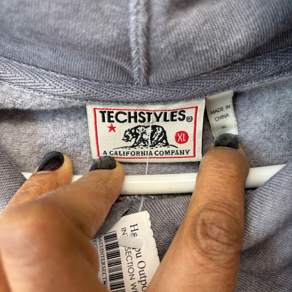 Techstyles Kauai Hawaii Hike Hoodie XL NWT Weathered Gray Hike Outdoors Cozy - Picture 5 of 10